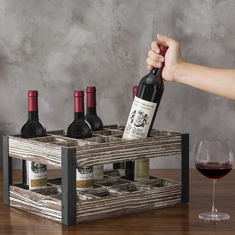 Rustic storage wood  wine crates grey for fruits and vegetables cheap wooden fruit crates for sale