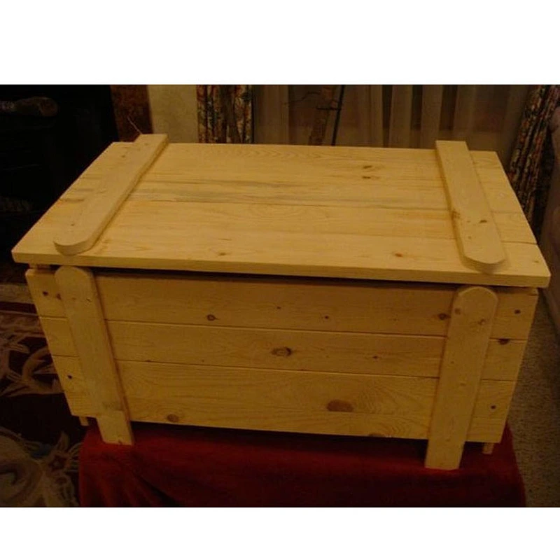 Custom built wooden Unfinished pine Toy Box / Chest with one monogram letter pine toybox Personalized