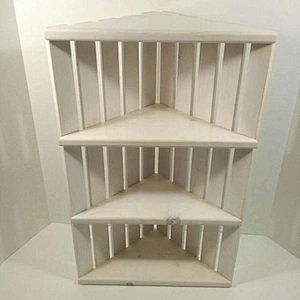 Rustic antique  unfinished wholesale  Wooden Cornercrate Shelf - Corner Crate Shelves - Shelves for Corner - Knickknack Shelf