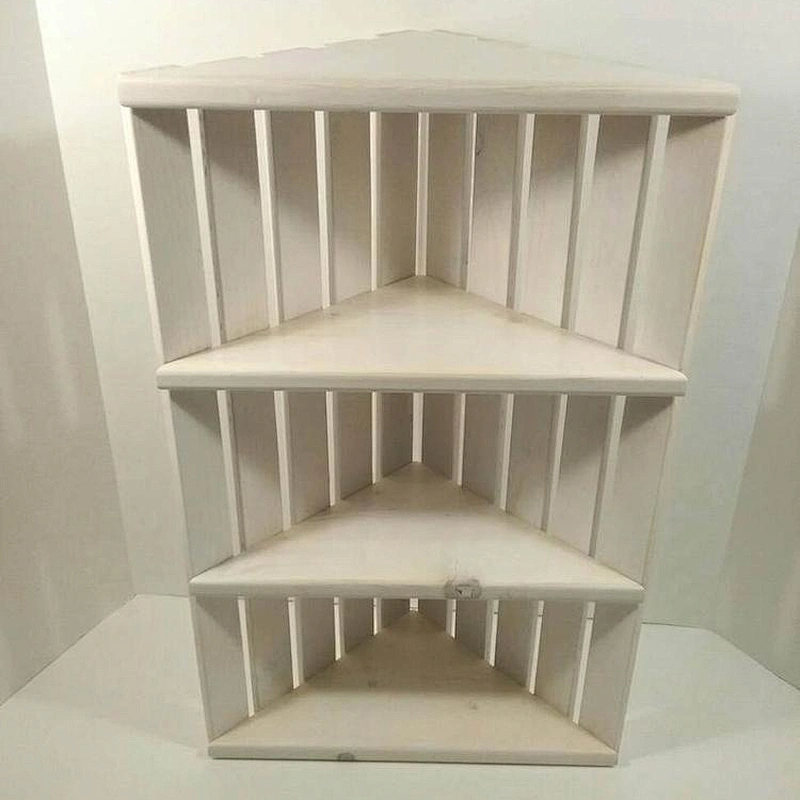 Rustic antique  unfinished wholesale  Wooden Cornercrate Shelf - Corner Crate Shelves - Shelves for Corner - Knickknack Shelf