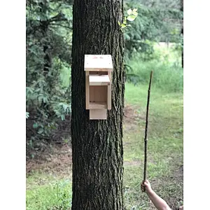 blue bird house nesting box, durable outdoor wooden bird habitat