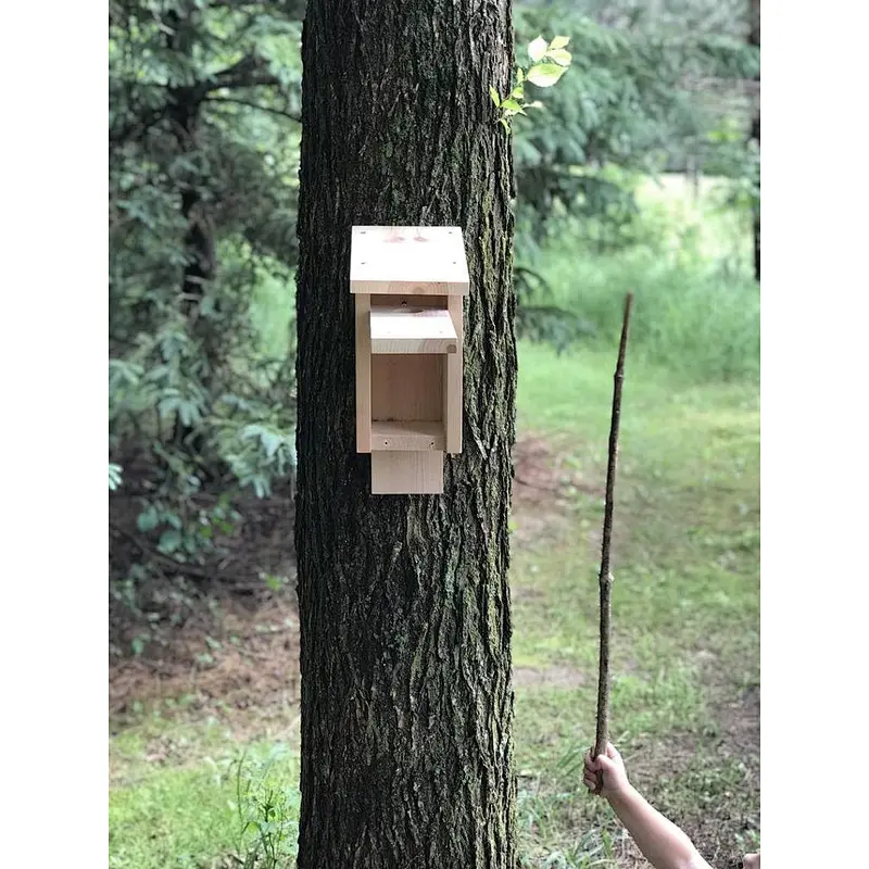 blue bird house nesting box, durable outdoor wooden bird habitat
