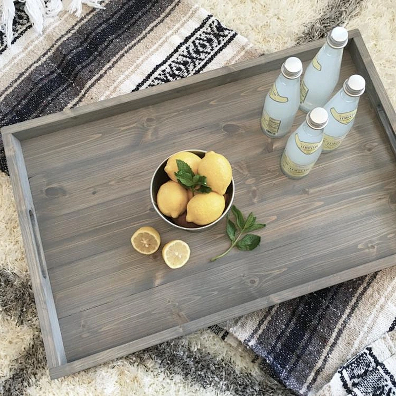 Rustic Wooden Ottoman Tray,  Rustic farmhouse home Decor, Serving , Coffee Table