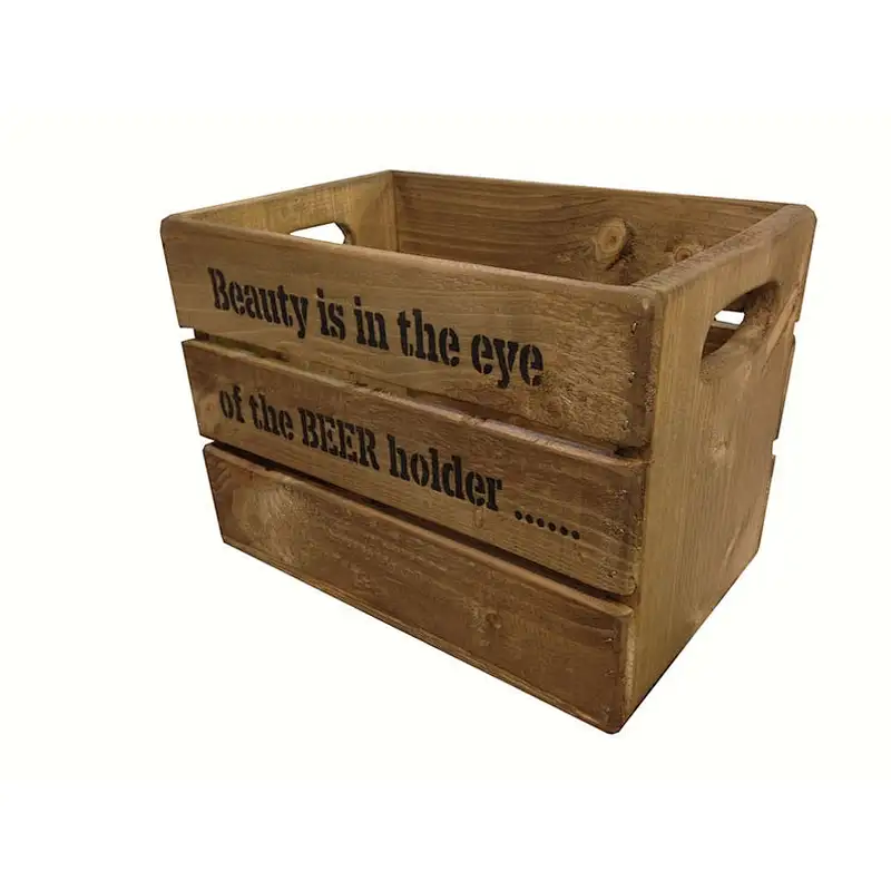 Personalised Rustic Wooden Beer Crate Wine Crate Box