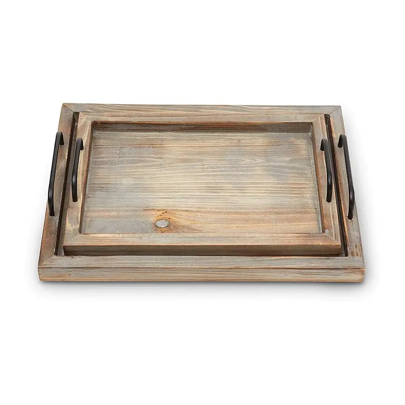 Wooden  serving tray  wooden tray handle