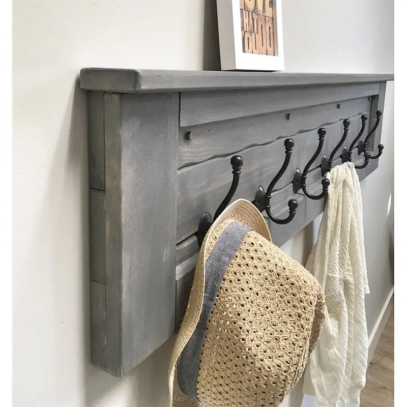 Huge Rustic Wooden Entryway Coat Rack Hooks, Wall Home Decor, Wood Furniture