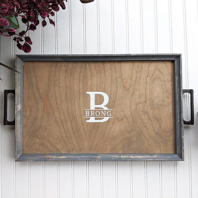 Personalized Serving Tray, Custom Wooden  Platter, Custom Wedding Engagement Gift