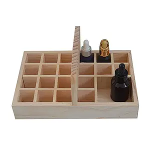 21 Grid Wooden Essential Oil Box  Wood Storage Case