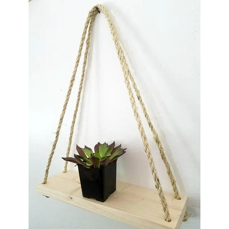 Triangle Hanging Shelf.Wall Decor.Rope Shelf.Knick Knack Shelf Rustic Home Decor.Dorm Room Decor