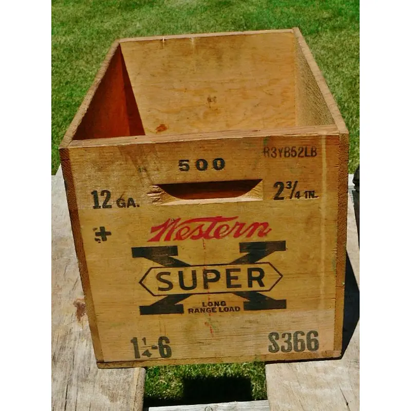 Western Cartridge Co. Super X Ammo Wood Crate Box 12 GA Shotgun Shells