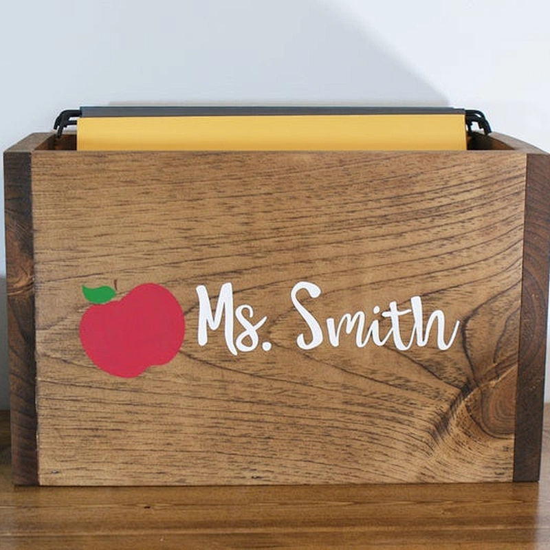 Personalized customized rustic cheaper handrcrafts  Teacher File/ Wood Box/ Storage tool card gifts books   Wooden Crates