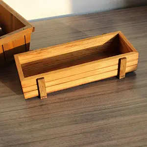 Rectangle Wooden Garden Planter Window Box Trough Pot Succulent Flower Plant Bed