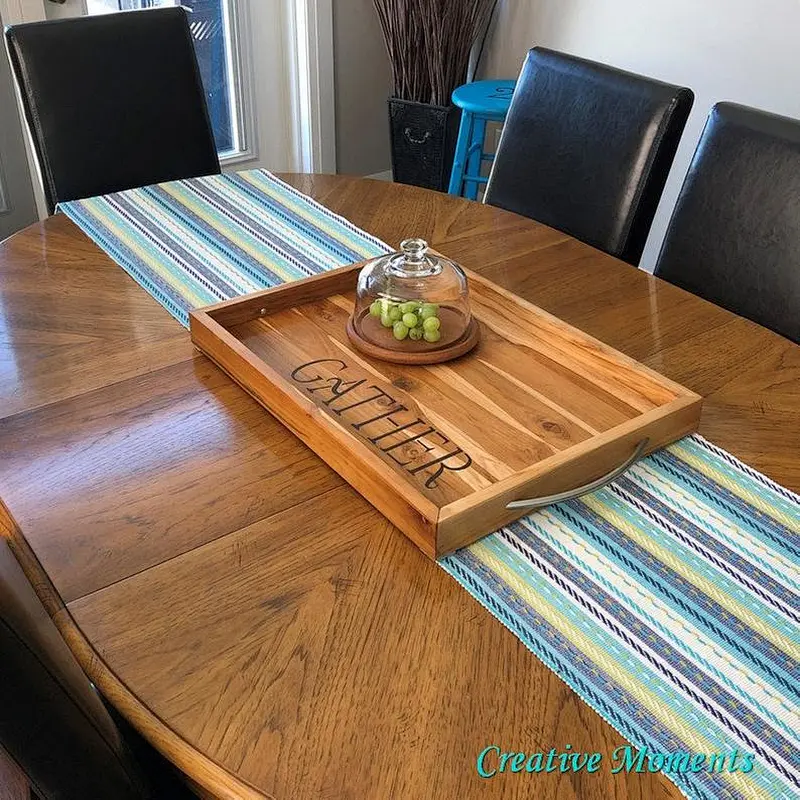 Rustic Wood Tray with Handles - Nordic Tray