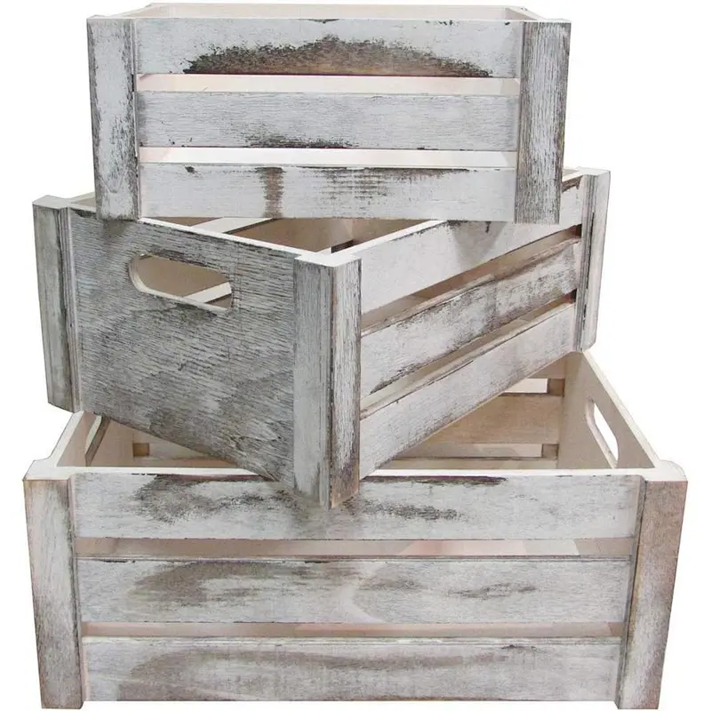 Wooden crate box shabby chic wooden crate wooden crates grey