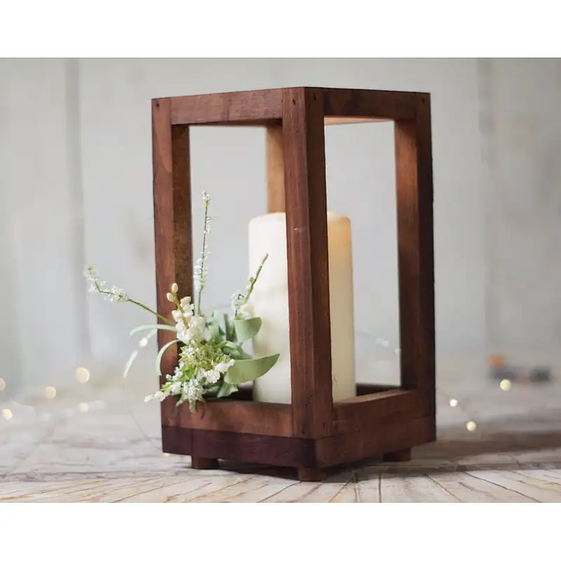 Set of 10 Reclaimed Wood Lanterns Wedding Lantern Centerpiece Rustic Wedding Table Wooden Candle Holder