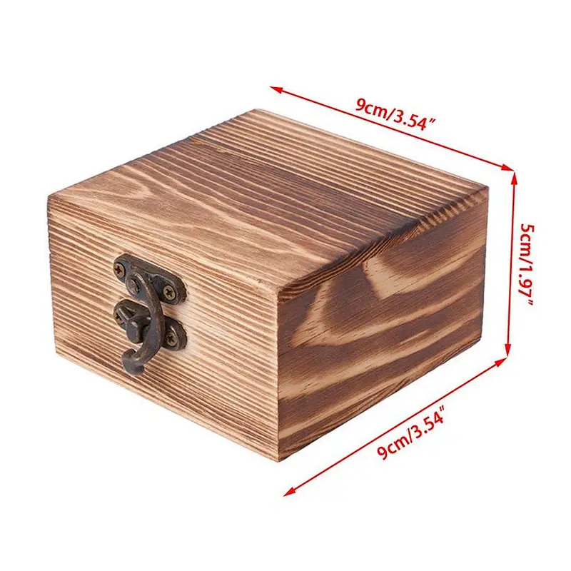 Blank Unfinished Square Wooden Box With Lid and Clasp 2 colors