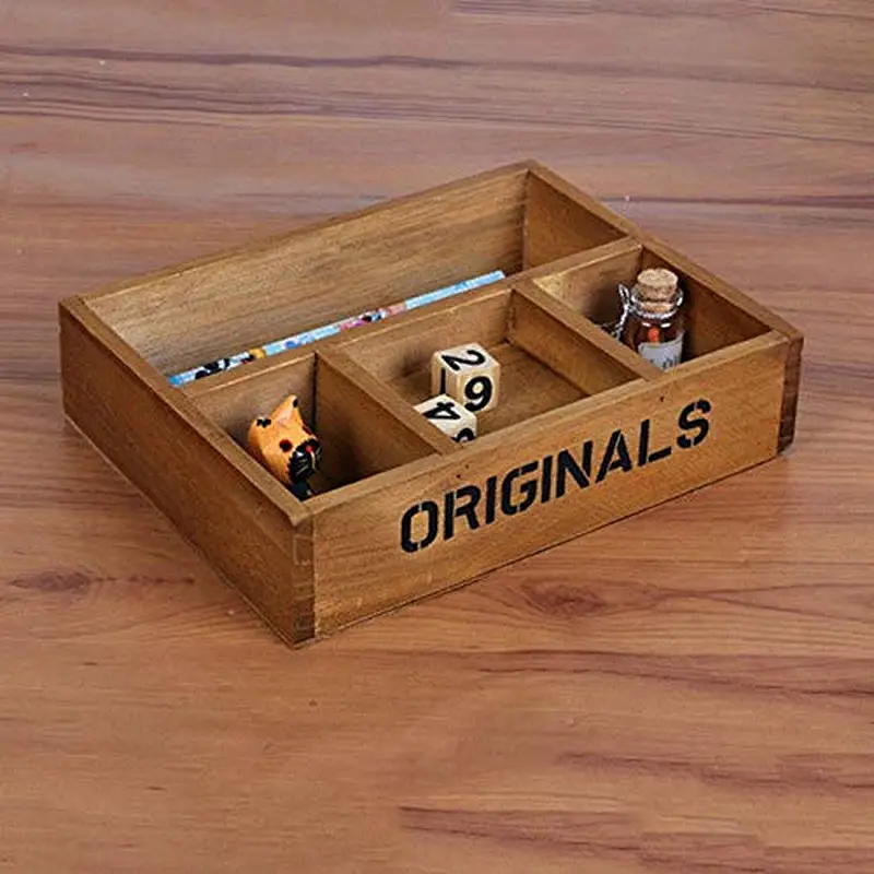 Storage Holder Desktop Wooden Container Storage Box Wooden Case Household Supplies Decorative