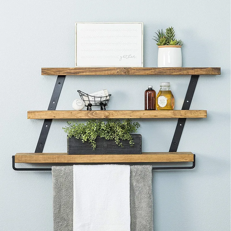 Nursery shelf  nursery decor floating shelf  hanging shelves   wood home decor  modern decor rope shelf