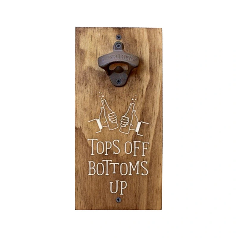 Wall Mount Bottle Opener and Funny Beer rustic,fir wood,with Wooden Beer Tote, Carrier.Creative Design Wooden Bottle Carrier2020