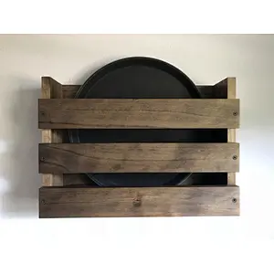 Wooden storage rack,Rustic holder serving trays Restaurant Wood rack