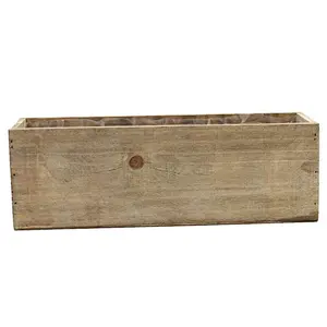 Rectangle Shabby Chic Wood Vase (Pack of 4), 12 by 4