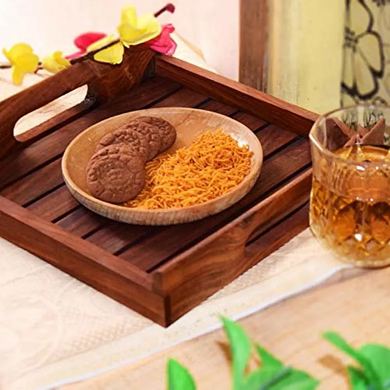 Wooden tray Hashcart Wood Serving Tray Wooden Tray With Handle Wooden Serving Trays Large Wooden Trays Wood Tray Stand