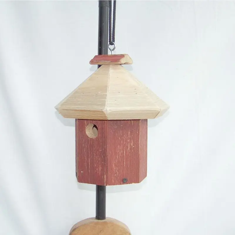 Birdhouses Hanging Americana, Outdoor Wooden Nest Boxes, Red White or Blue Rustic Hand Painted, Choice of Color, Easy clean out