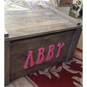 Custom built wooden Toy Box / Blanket Chest with monogram toybox pine toybox Personalized
