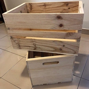 Rustic wholesale unfinished personalized customized big decoration  cheaper  retro style with handles storage   two wooden boxes