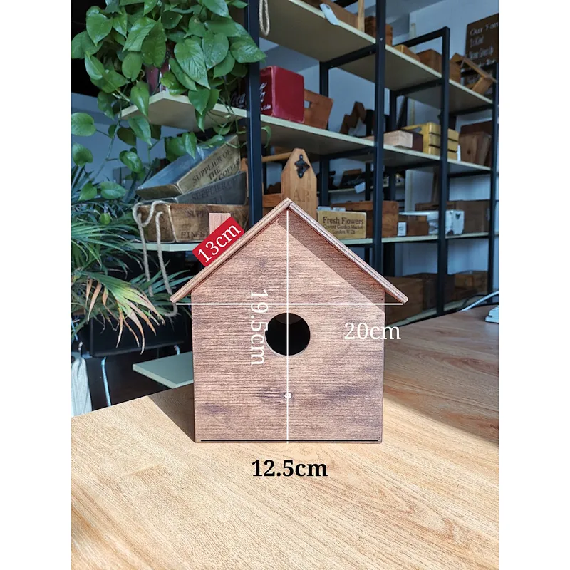 JUNJI Best Bird House Wood New Cedar Wooden Decorative Birdhouse Hanging Nest Rustic