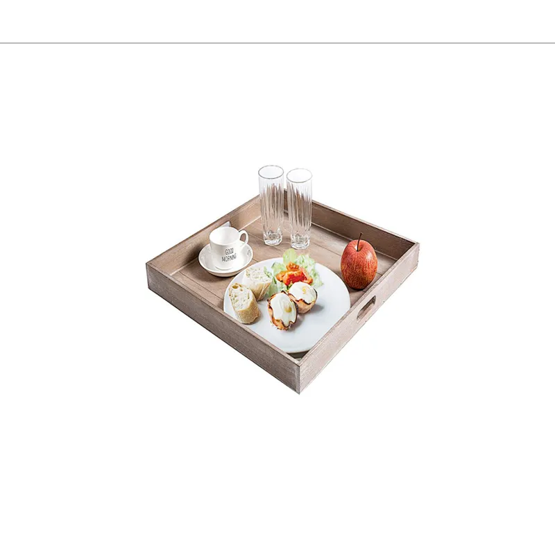 Wooden serving tray  wooden ottoman tray