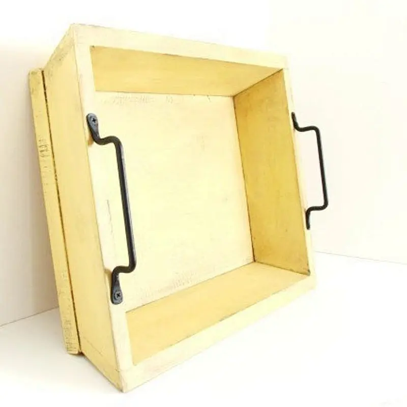Rustic wooden hotel service tray