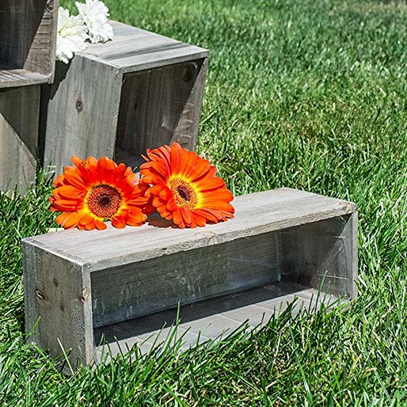 Wooden Planter Box, Rustic Barn Wood, Plastic Liner, Garden Decor, Restaurant and Wedding Decorations