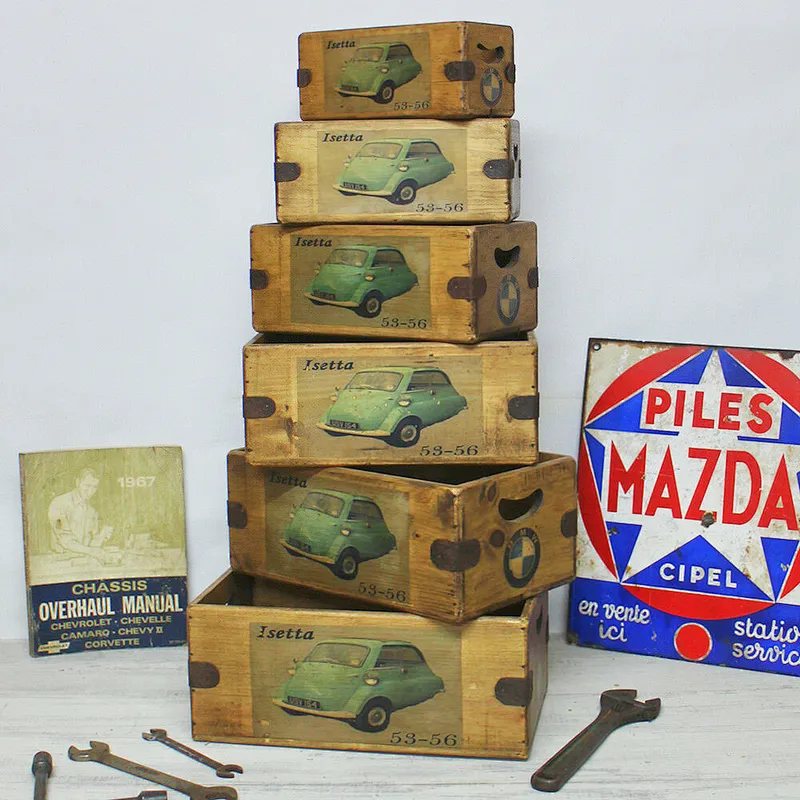 Custom Cheap  Lovely Rustic Wooden Crate Retro Advertising box Gift