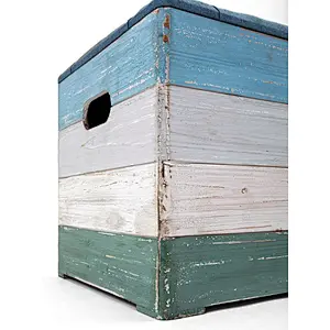 Small Wood Holder Wood Crate Box Wite Seat  For Gift Office   - Set of 2