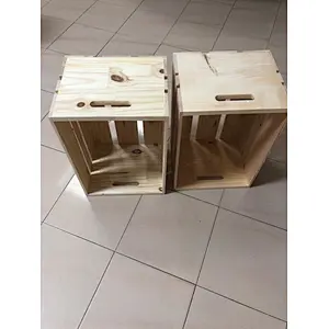 Rustic wholesale unfinished personalized customized big decoration  cheaper  retro style with handles storage   two wooden boxes
