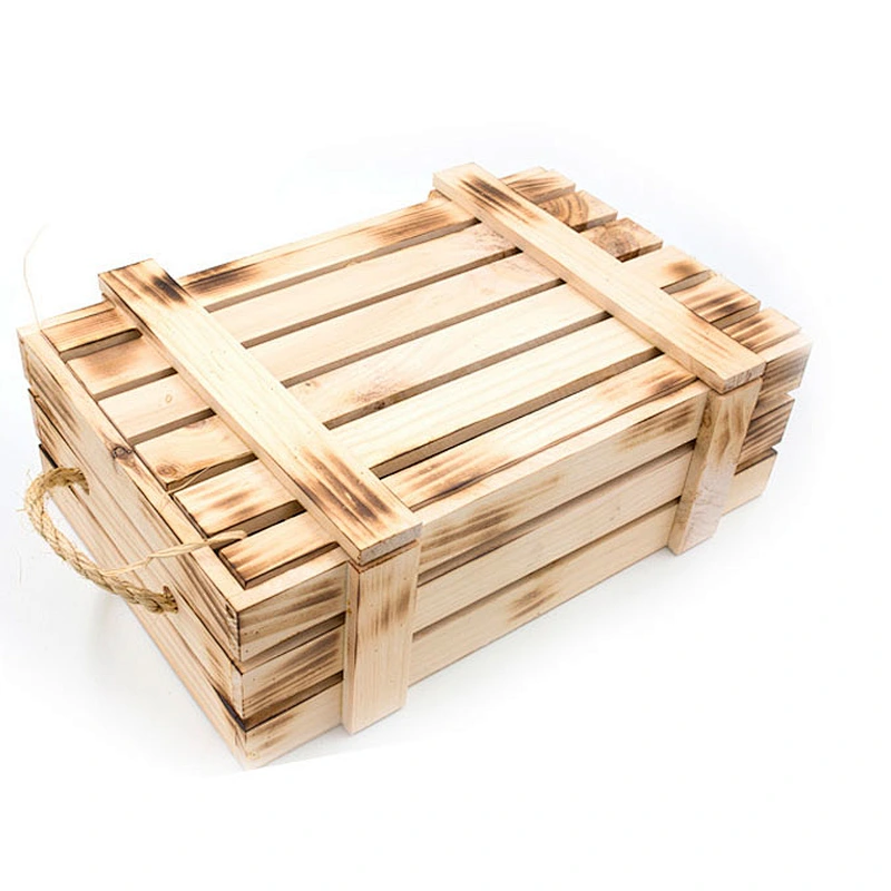 cheap Unfinished  Vegetable and fruits wholesale rustic wedding personalized customized delicate   wooden crate with slide  lid