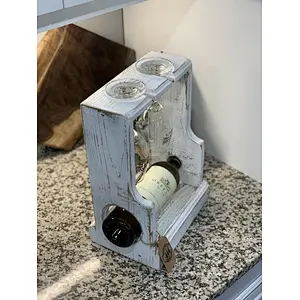 Wooden box- Wine Bottle tote- Wine Gift, Bar Decor