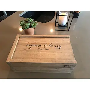 Personalized wine box 3 bottle whiskey wooden box wedding gift box