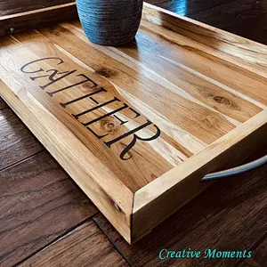 Rustic Wood Tray with Handles - Nordic Tray
