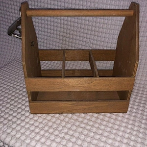 Wooden Six Pack Bottle Carrier with Dividers
