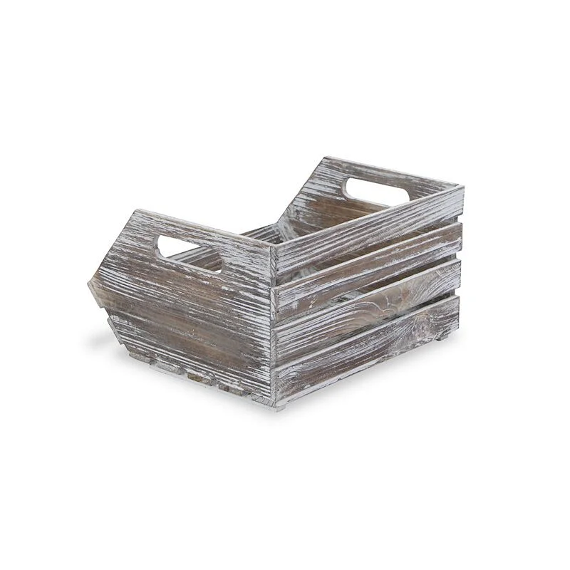 custom wooden gift box Nesting Ash Brown Wood Accent Crates Box For Storage