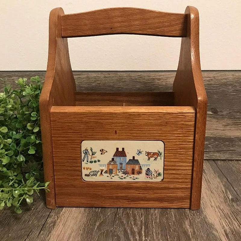 Cheap hot sale kitchen storage box wood Kitchen Utensil Holder