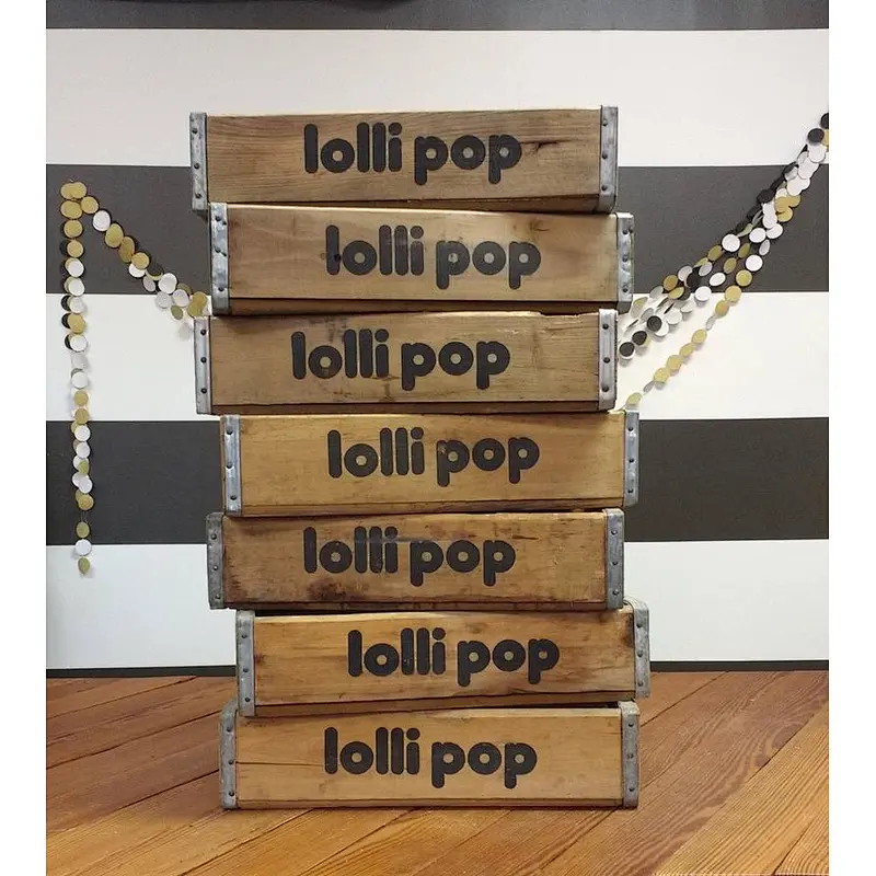 Lollipop Vintage Soda Crate Storage Box wooden crates custom wood crate storage unfinished wood crates wholesale