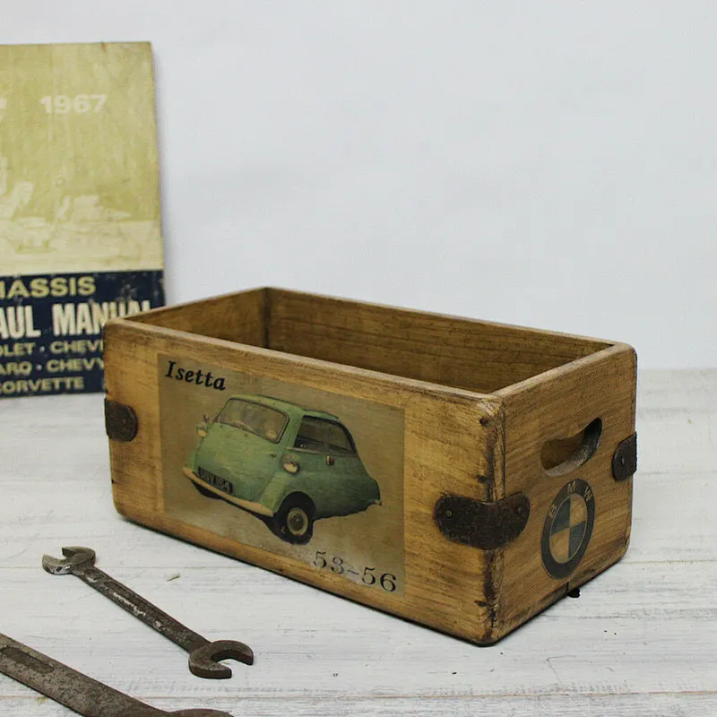 Custom Cheap  Lovely Rustic Wooden Crate Retro Advertising box Gift