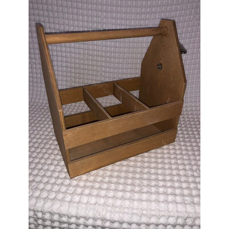 Wooden Six Pack Bottle Carrier with Dividers
