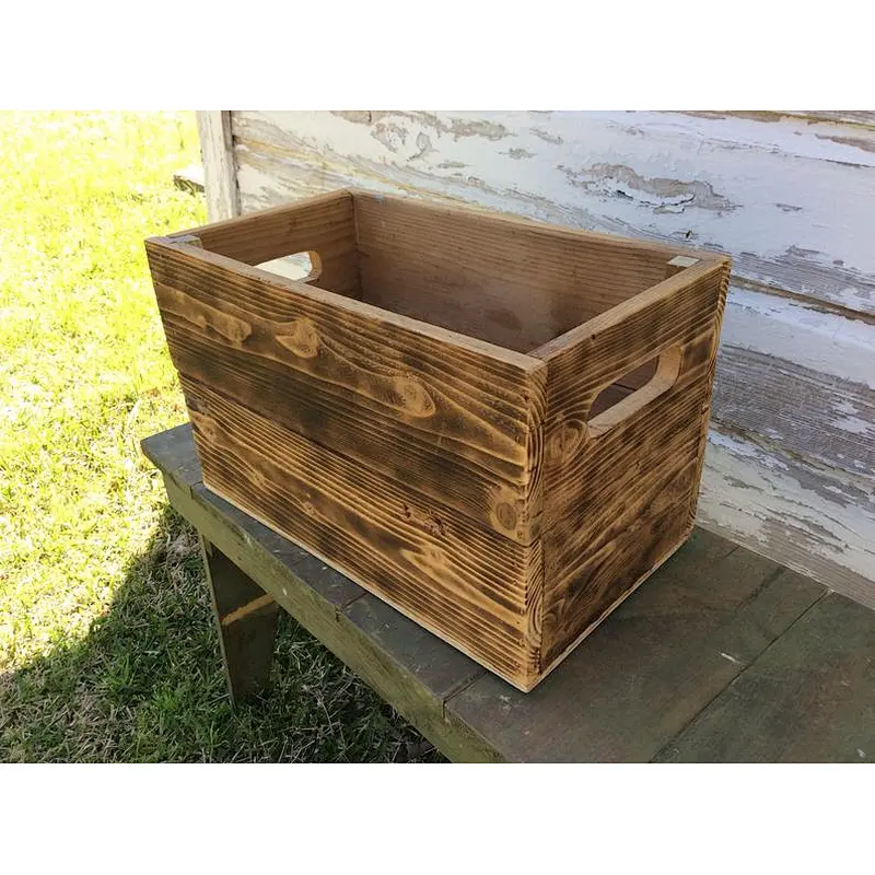 Fine country wooden batten storage boxshabby chic wooden cratewood crate storagewooden crates for fruits and vegetablesrustic