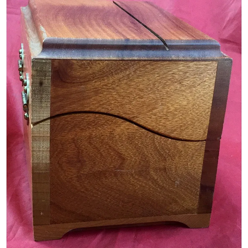 Wood Recipe Box Cards & Dividers Sliding Dovetail Corners Slot Vintage