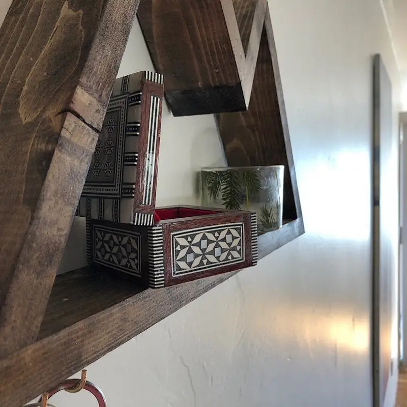 Mountain Shelf Key Holder- Rustic Mountain Key Holder for house keys, the dog leash, and entryway stuff