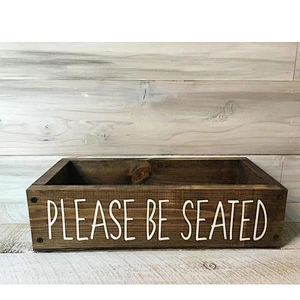 Please be Seated, Wooden Box, Toilet Tank Decor, Hello Sweet Cheeks  wooden tissue box